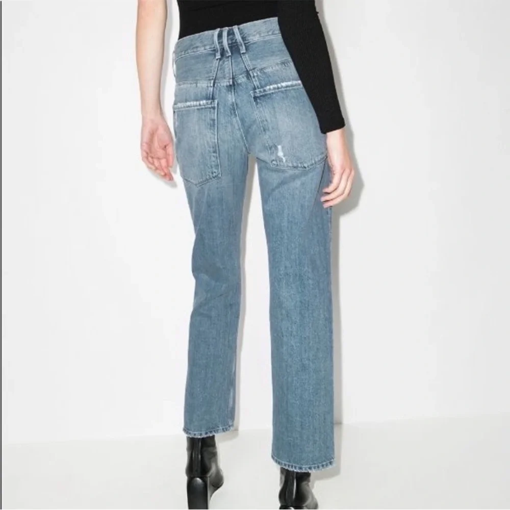 RtA Belted Dexter‎ Jeans Women’s Medium Blue Distressed Straight Leg Denim